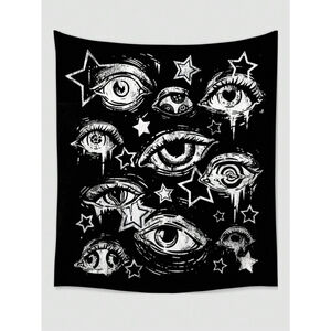 1PC Polyester Printed Abstract Star & Eyes Wall Tapestry for LivingRoom 60x76 Sh